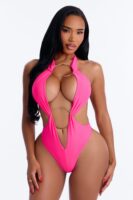 V-Neck Skirt in Pink