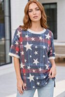 Navy Drop-Shoulder Top