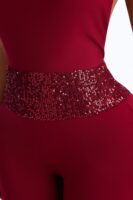 Cowl-Neck Jumpsuit in Burgundy
