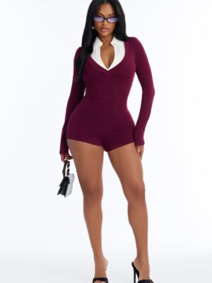 Romper in Burgundy