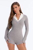 Gray Romper with contrast