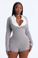 Gray Romper with contrast