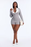 Gray Romper with contrast