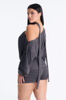 One-Shoulder Romper in Charcoal