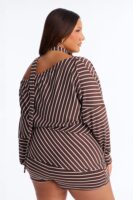 Chocolate Romper with one shoulder