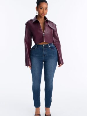 Burgundy Cropped Jacket
