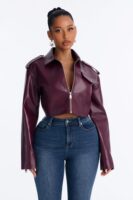 Burgundy Cropped Jacket