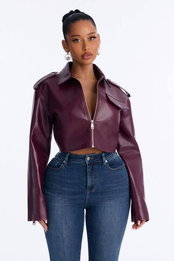 Burgundy Cropped Jacket