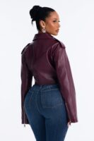 Burgundy Cropped Jacket