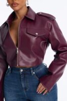 Burgundy Cropped Jacket