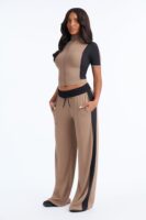 Taupe Pants with mock neck