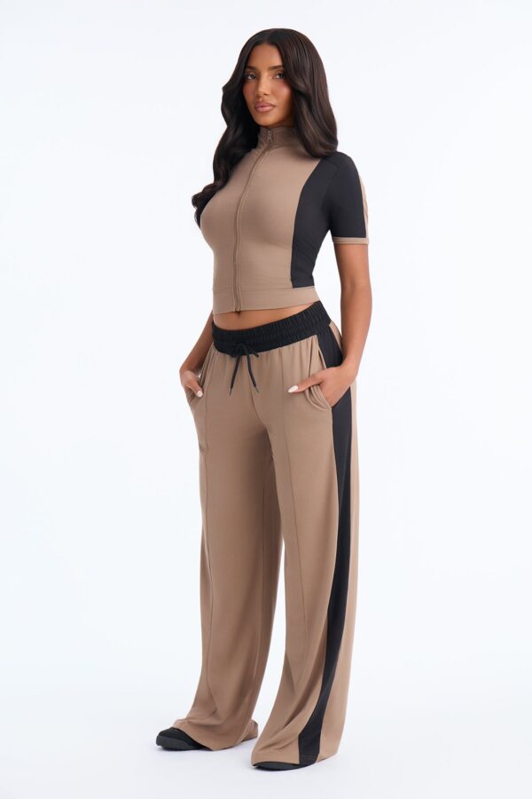 Taupe Pants with mock neck