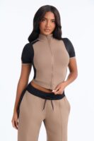Taupe Pants with mock neck