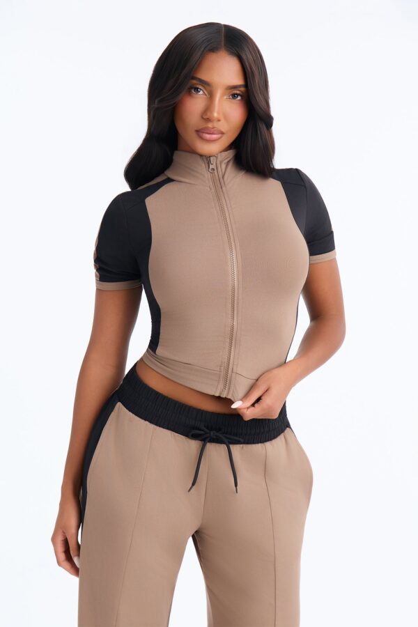 Taupe Pants with mock neck