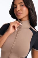 Taupe Pants with mock neck