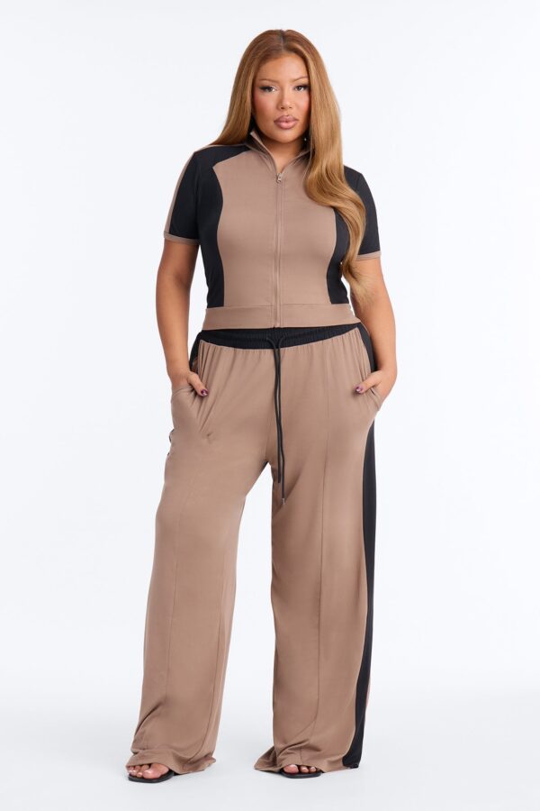 Taupe Pants with mock neck