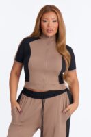 Taupe Pants with mock neck