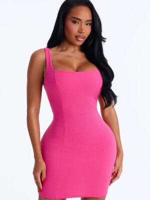 Dress with square neck