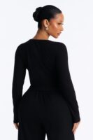 Top with a ribbed knit