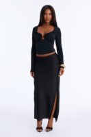 Satin Skirt in Black