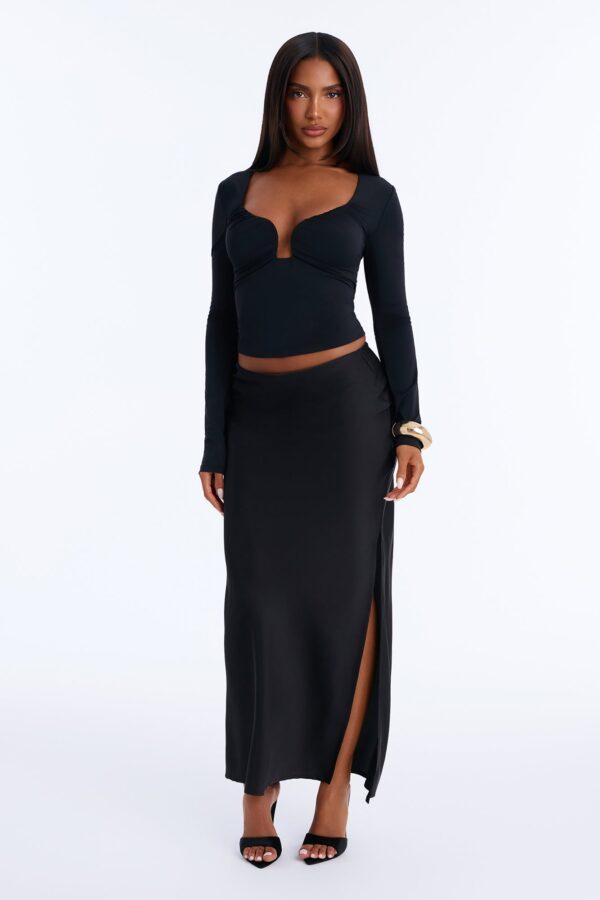 Satin Skirt in Black