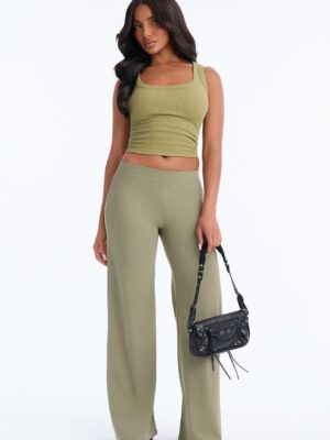 Wide-Leg Pants in Green