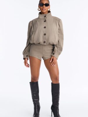 Shorts with a mock neck