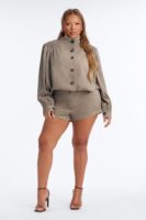 Shorts with a mock neck