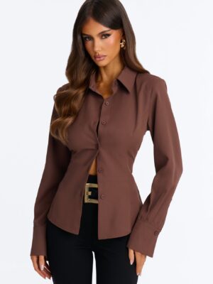 Shirt in Brown 100% polyester