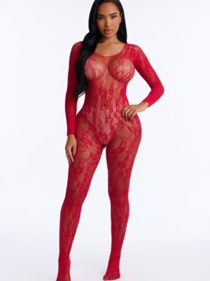 Jumpsuit in Red 91% nylon