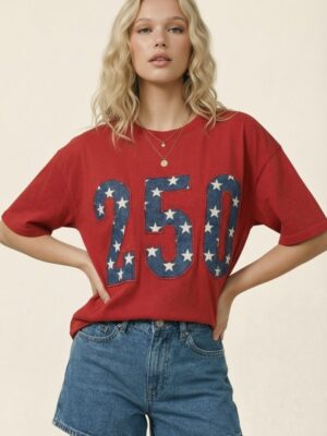 250 Stars Americana Graphic Tee in Red