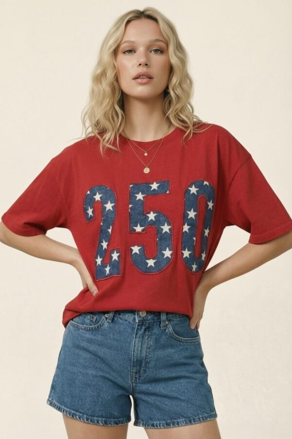 250 Stars Americana Graphic Tee in Red
