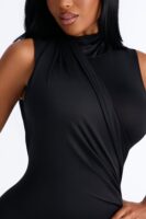 Mock-Neck Jumpsuit in Black