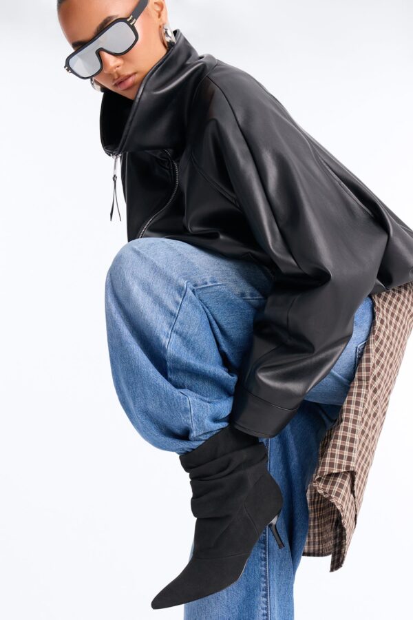 Amelia Slouch Booties - Black
