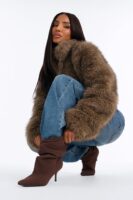 Amelia Slouch Booties - Brown