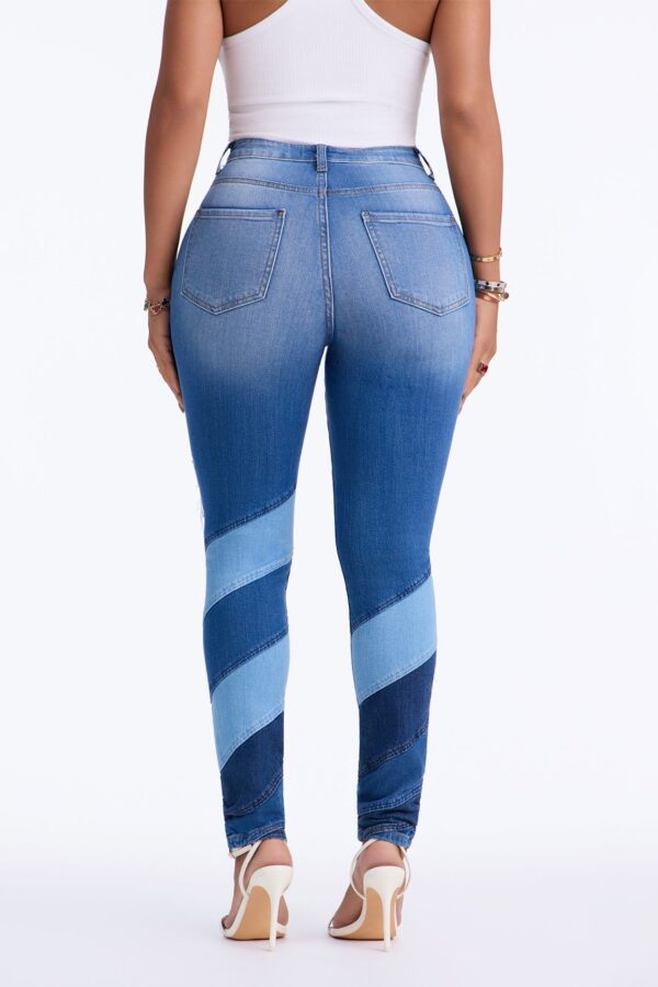 Flip Side Ripped High Rise Skinny Jean - Medium Wash