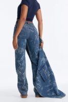 Giving Looks Cargo Overlay Straight Leg Jeans - Dark Wash