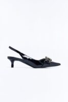 Aura Buckle Slingback Pumps - Black