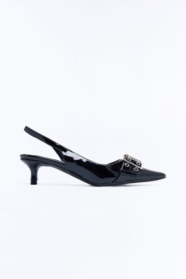Aura Buckle Slingback Pumps - Black