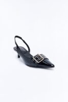 Aura Buckle Slingback Pumps - Black
