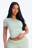 Contour Double Lined Short Sleeve Baby Tee - Mint