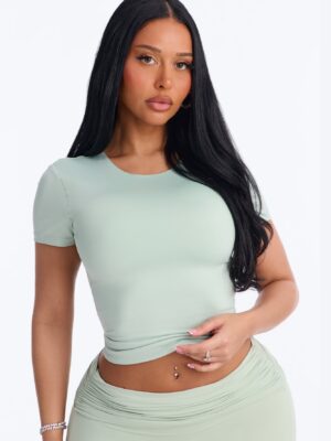 Contour Double Lined Short Sleeve Baby Tee - Mint