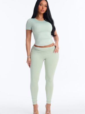 Contour Double Lined Short Sleeve Baby Tee - Mint