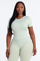 Contour Double Lined Short Sleeve Baby Tee - Mint