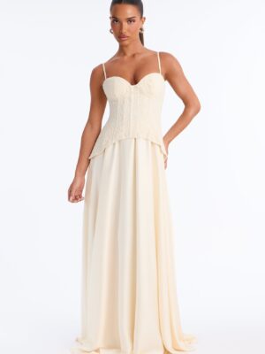 Dress with a satin