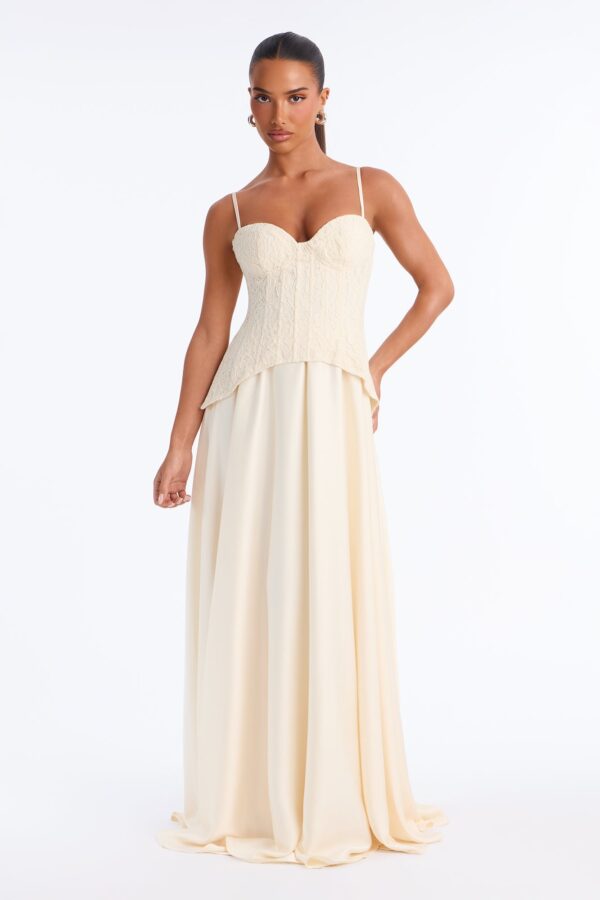 Dress with a satin