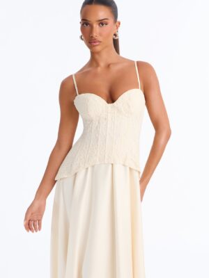 Dress with a satin