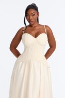 Dress with a satin