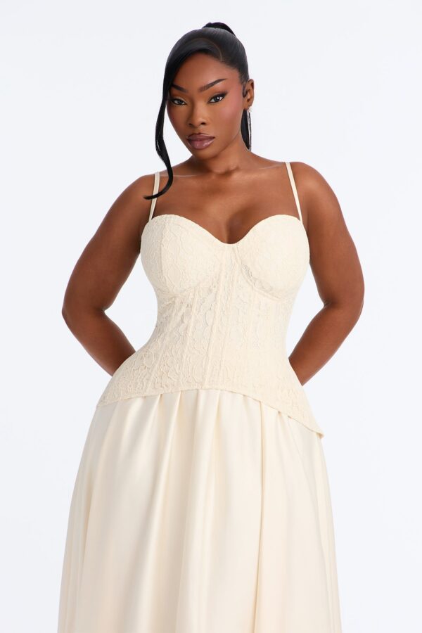 Dress with a satin