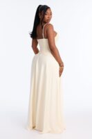 Dress with a satin
